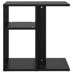 Clihome Table d'appoint rectangulaire moderne en chêne artisanal, avec 2 étagères pour une utilisation polyvalente
