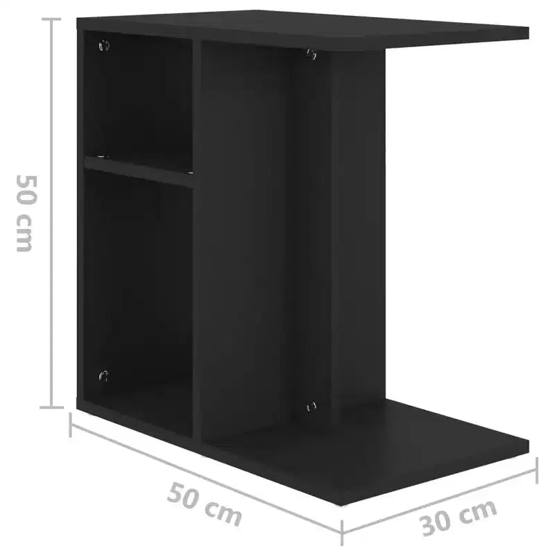 Clihome Table d'appoint rectangulaire moderne en chêne artisanal, avec 2 étagères pour une utilisation polyvalente