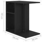 Clihome Table d'appoint rectangulaire moderne en chêne artisanal, avec 2 étagères pour une utilisation polyvalente