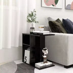 Clihome Modern Rectangular Design Artisan Oak Side Table, with 2 Shelves for Versatile Use
