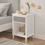 Table de chevet en bois Whisen 68 cm H avec un tiroir et une étagère pour enfants et adultes