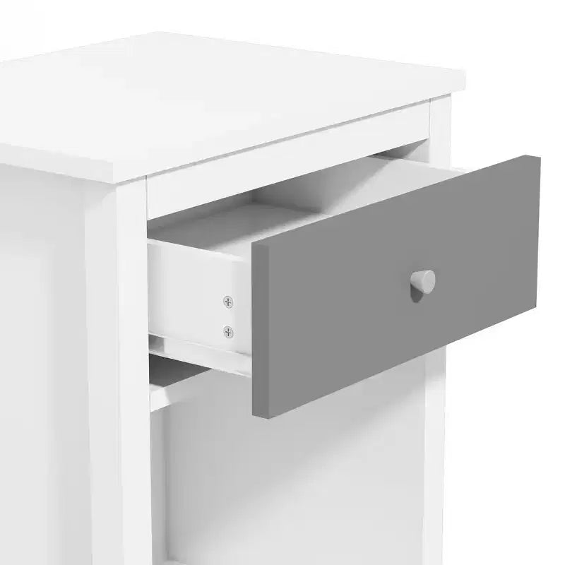 Table de chevet en bois Whisen 68 cm H avec un tiroir et une étagère pour enfants et adultes