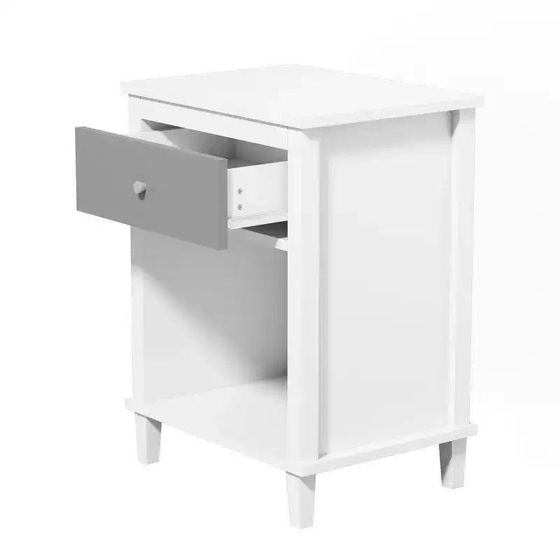 Table de chevet en bois Whisen 68 cm H avec un tiroir et une étagère pour enfants et adultes