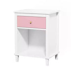 Table de chevet en bois Whisen 68 cm H avec un tiroir et une étagère pour enfants et adultes