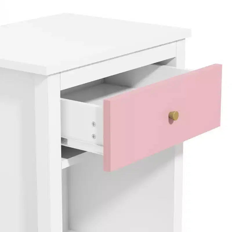 Table de chevet en bois Whisen 68 cm H avec un tiroir et une étagère pour enfants et adultes