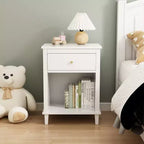 Table de chevet en bois Whisen 68 cm H avec un tiroir et une étagère pour enfants et adultes