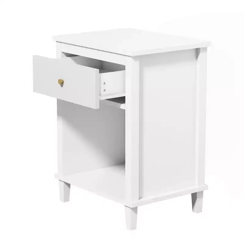 Table de chevet en bois Whisen 68 cm H avec un tiroir et une étagère pour enfants et adultes