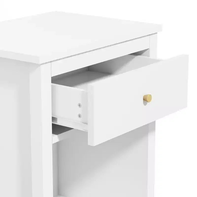 Table de chevet en bois Whisen 68 cm H avec un tiroir et une étagère pour enfants et adultes