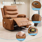 Fauteuil inclinable surdimensionné COZONY pour chambre d'enfant, fauteuil à bascule pivotant à 360° avec chauffage et massage, porte-gobelets et rangement, pour chambre à coucher, camping-car, salon
