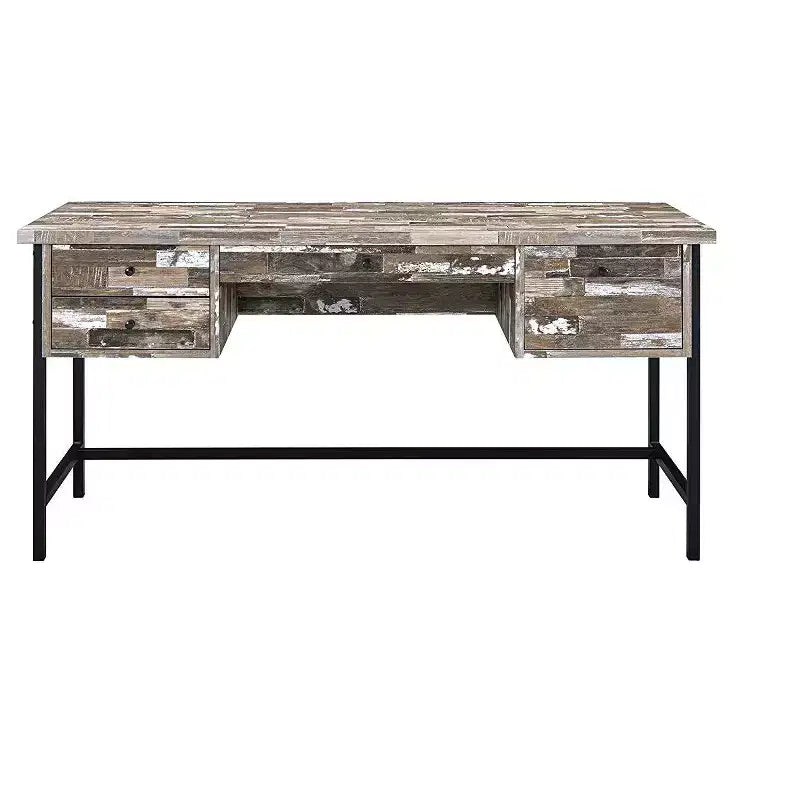 Bureau informatique HomeStock 29 po H, couleur beige, en MDF, avec étagère de rangement ouverte