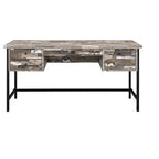 Bureau informatique HomeStock 29 po H, couleur beige, en MDF, avec étagère de rangement ouverte