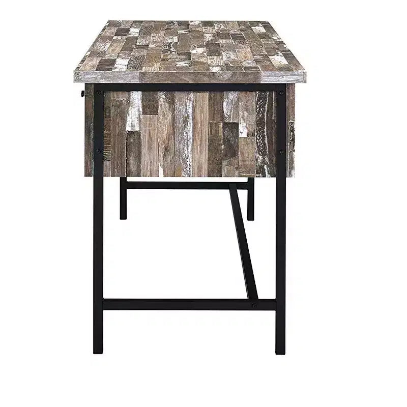 Bureau informatique HomeStock 29 po H, couleur beige, en MDF, avec étagère de rangement ouverte