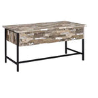 Bureau informatique HomeStock 29 po H, couleur beige, en MDF, avec étagère de rangement ouverte
