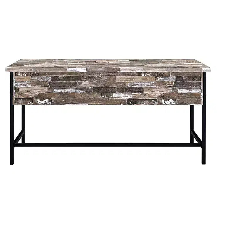 Bureau informatique HomeStock 29 po H, couleur beige, en MDF, avec étagère de rangement ouverte
