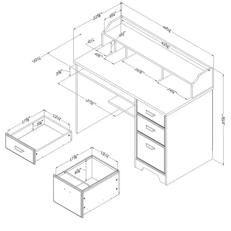 Bureaux informatiques HomeStock 29,5 po (H) en stratifié de papier couleur marron avec étagère de rangement ouverte