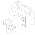 Bureaux informatiques HomeStock 29,5 po (H) en stratifié de papier couleur marron avec étagère de rangement ouverte