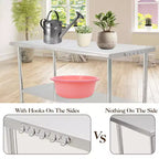 Table de travail COZONY en acier inoxydable, table de cuisine commerciale avec étagère inférieure, poste de préparation en métal robuste pour restaurant, boulangerie, traiteur