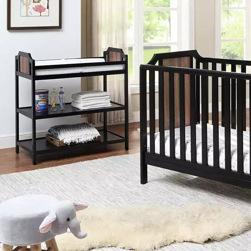 Table à langer Whisen Safe Suite, qualité assortie au lit de bébé, avec 2 étagères de rangement