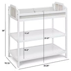 Table à langer Whisen Safe Suite, qualité assortie au lit de bébé, avec 2 étagères de rangement