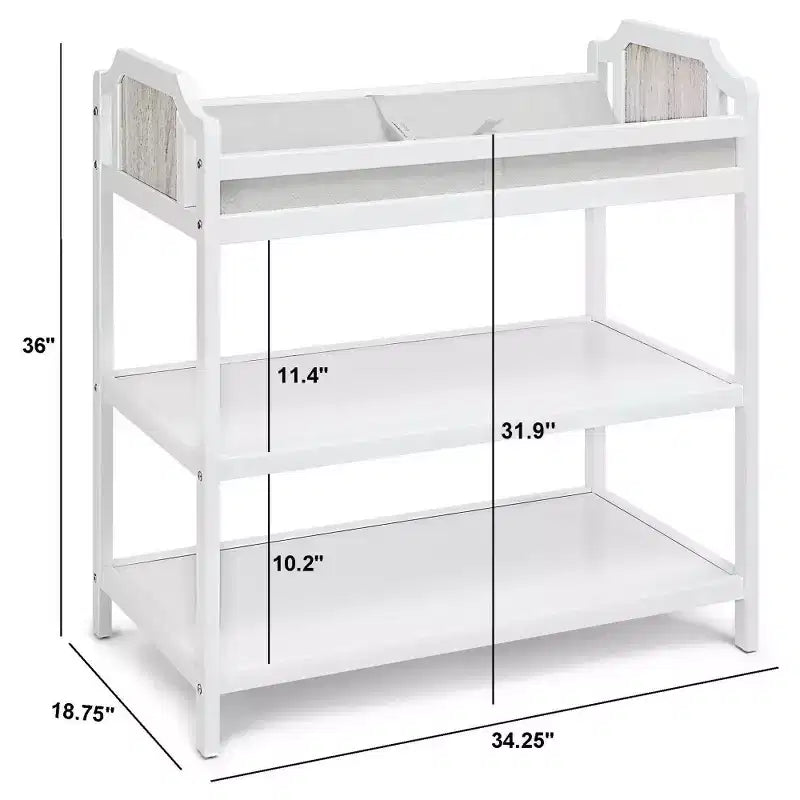 Table à langer Whisen Safe Suite, qualité assortie au lit de bébé, avec 2 étagères de rangement