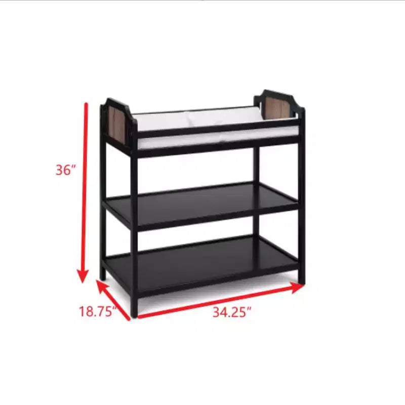 Table à langer Whisen Safe Suite, qualité assortie au lit de bébé, avec 2 étagères de rangement