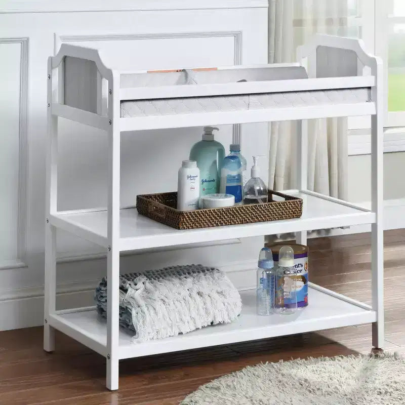 Table à langer Whisen Safe Suite, qualité assortie au lit de bébé, avec 2 étagères de rangement