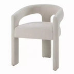 Chaise de salle à manger Royal Hampton (lot de 2), dossier arrondi, chenille blanc moderne