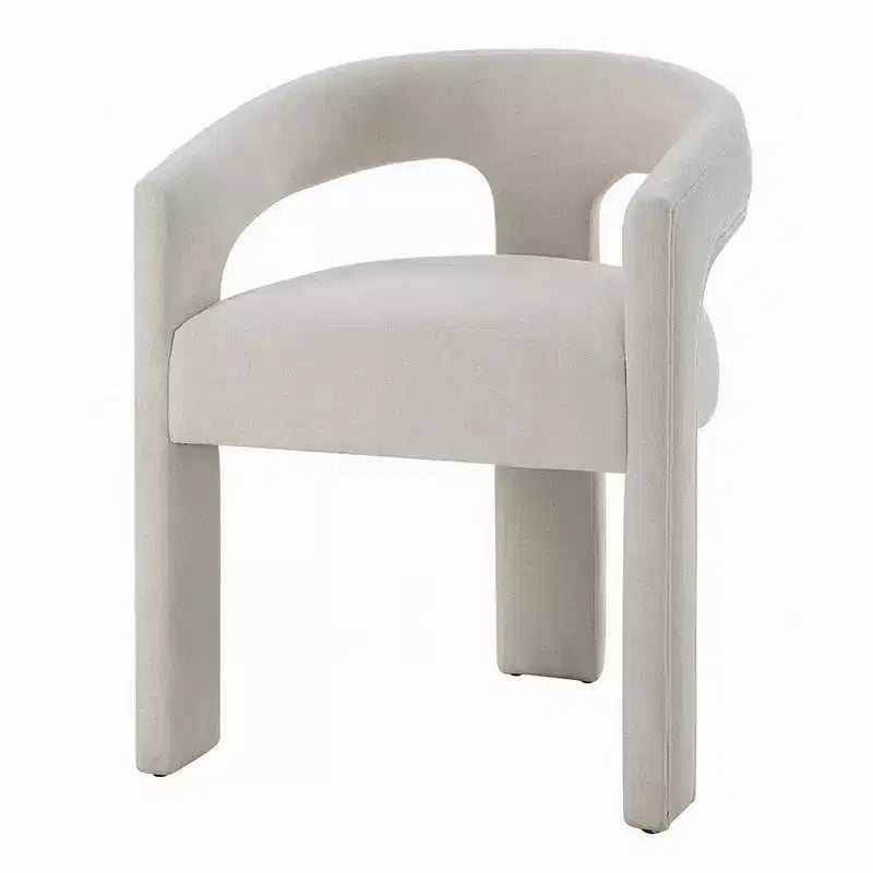 Chaise de salle à manger Royal Hampton (lot de 2), dossier arrondi, chenille blanc moderne