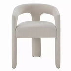 Chaise de salle à manger Royal Hampton (lot de 2), dossier arrondi, chenille blanc moderne
