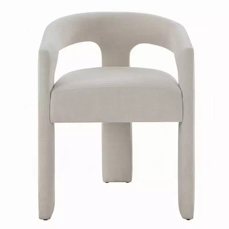 Chaise de salle à manger Royal Hampton (lot de 2), dossier arrondi, chenille blanc moderne
