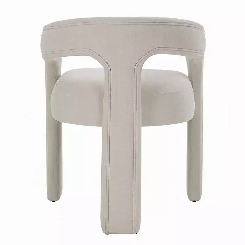 Chaise de salle à manger Royal Hampton (lot de 2), dossier arrondi, chenille blanc moderne