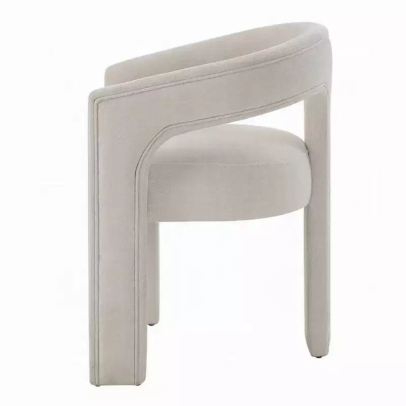Chaise de salle à manger Royal Hampton (lot de 2), dossier arrondi, chenille blanc moderne