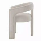 Chaise de salle à manger Royal Hampton (lot de 2), dossier arrondi, chenille blanc moderne