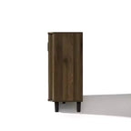 LuxenHome Armoire d'appoint 47,2 po de largeur avec portes, Meuble de rangement de style Mid-Century pour salon, salle à manger, entrée, Noyer foncé