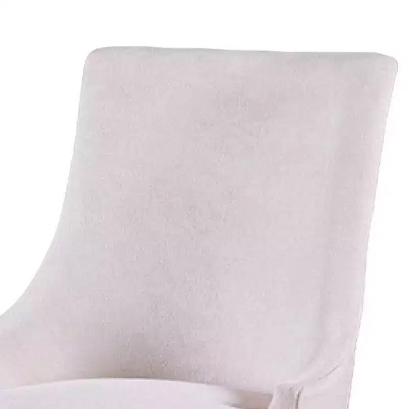 Royal Hampton, lot de 2 fauteuils de salle à manger avec dossiers à oreilles, rembourrés, bois noir, beige