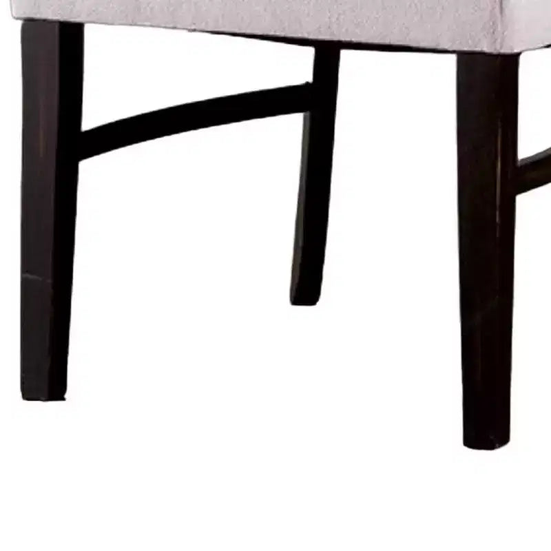 Royal Hampton, lot de 2 fauteuils de salle à manger avec dossiers à oreilles, rembourrés, bois noir, beige