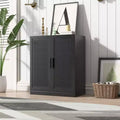 PexFix 36 Modular Sideboard Cabinet with Storage Modern Farmhouse Buffet Cabinet with Rattan Doors for Living Room Kitchen Dining Room Entryway Black