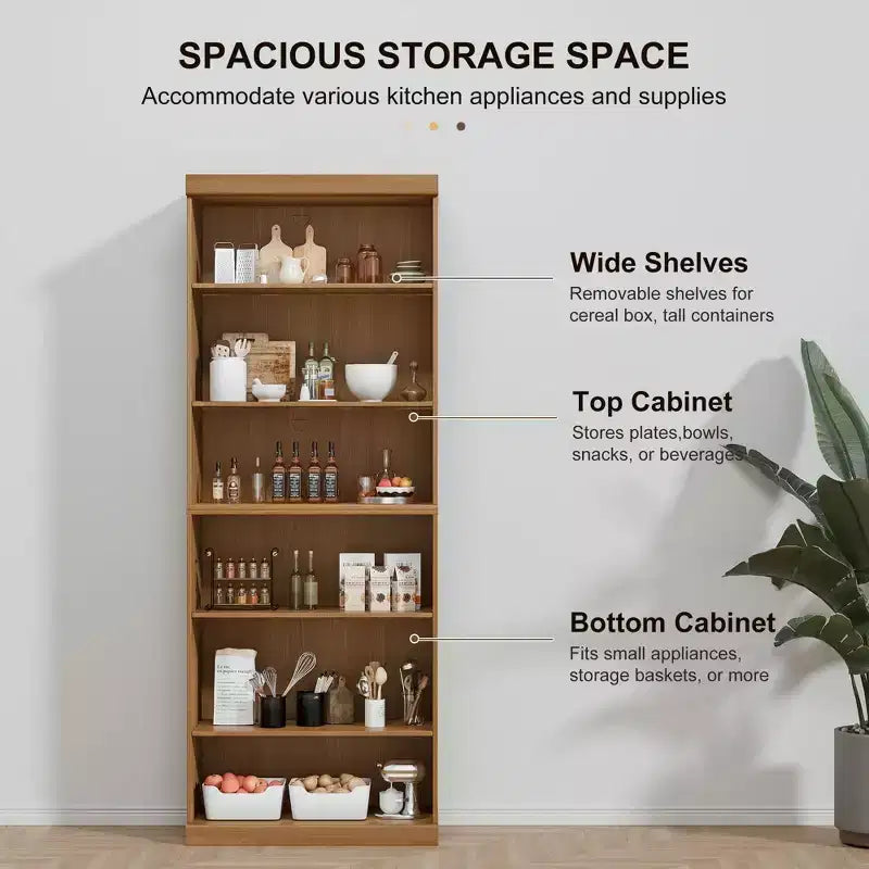 PexFix 41x31x16 Étagère à Livres Ouverte en Bois Meuble de Rangement Bibliothèque & Meuble de Bureau pour Cuisine Chambre Entrée Salon Salle à Manger Naturel
