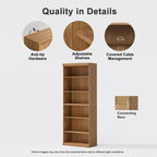PexFix 41x31x16 Étagère à Livres Ouverte en Bois Meuble de Rangement Bibliothèque & Meuble de Bureau pour Cuisine Chambre Entrée Salon Salle à Manger Naturel