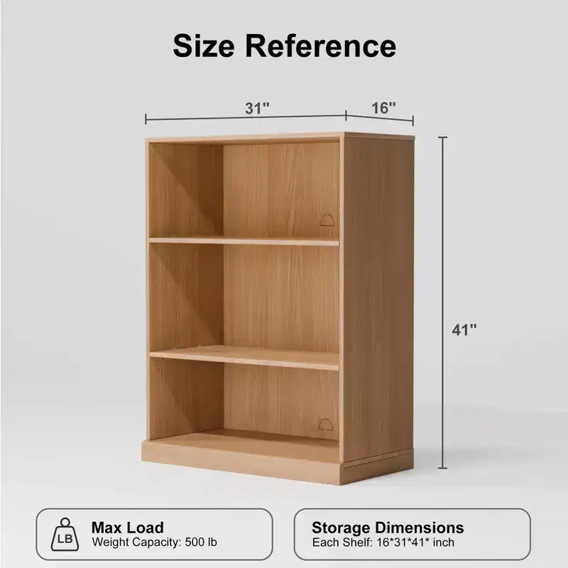 PexFix 41x31x16 Étagère à Livres Ouverte en Bois Meuble de Rangement Bibliothèque & Meuble de Bureau pour Cuisine Chambre Entrée Salon Salle à Manger Naturel
