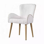 Lot de 2 chaises Royal Hampton, en bouclé blanc, rembourrage doux, pieds en bois marron