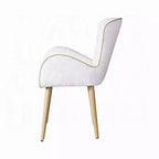 Lot de 2 chaises Royal Hampton, en bouclé blanc, rembourrage doux, pieds en bois marron