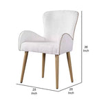 Lot de 2 chaises Royal Hampton, en bouclé blanc, rembourrage doux, pieds en bois marron