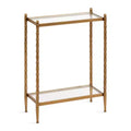 Kate and Laurel Prisha Rectangle Side Table, 18x8x25, Gold