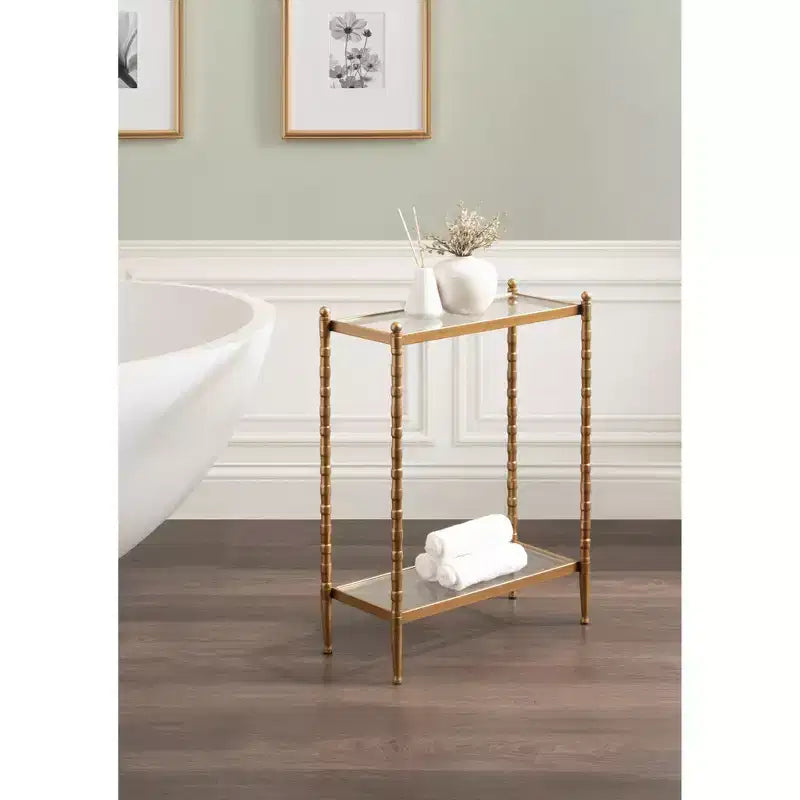 Table d'appoint rectangulaire Prisha de Kate and Laurel, 18x8x25, doré