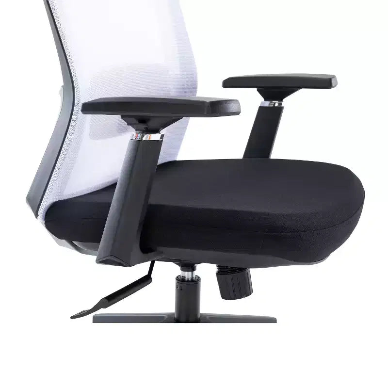 HomeStock Chaise de bureau ergonomique pivotante en similicuir PU noir de 117 cm de hauteur réglable