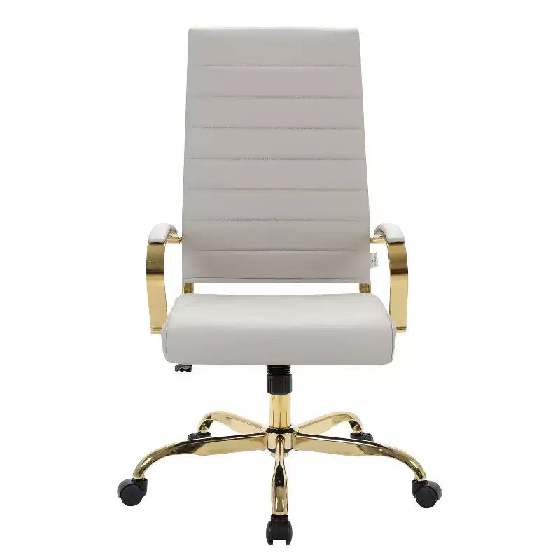 Chaises de bureau de direction HomeStock, hauteur réglable, 96,52 cm, assise en similicuir marron, avec roulettes