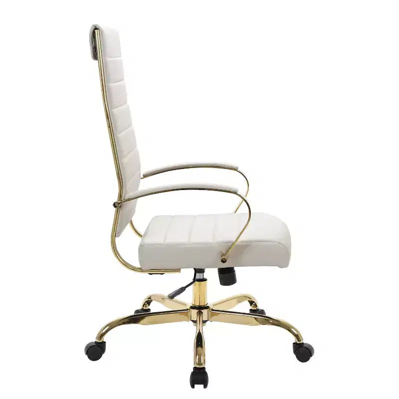 Chaises de bureau de direction HomeStock, hauteur réglable, 96,52 cm, assise en similicuir marron, avec roulettes