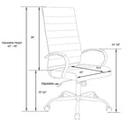 Chaises de bureau de direction HomeStock, hauteur réglable, 96,52 cm, assise en similicuir marron, avec roulettes