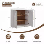 Morden Fort Buffet Bas Blanc 2 Portes, Meuble de Rangement Modulable, Console avec Portes Arquées Symétriques pour Salle à Manger, Salon